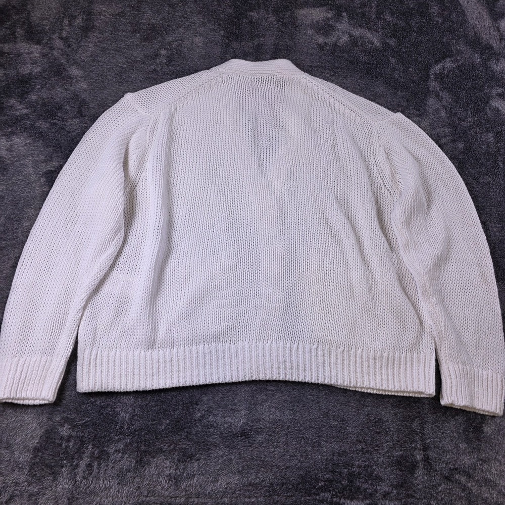 Polo Ralph Lauren Linen Blend Cardigan Womens M Bright White - Picture 8 of 9